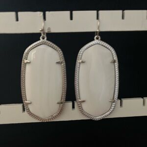 Elle Silver Drop Earrings In Ivory Mother-Of-Pearl